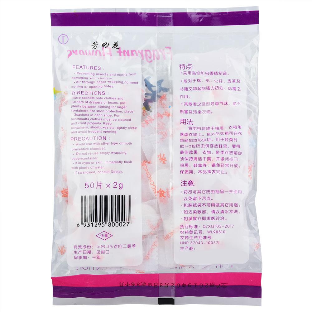 50Pcs Wardrobe Clothes Drawer Anti Mold Moth Balls Pest Control