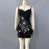 2026 Women's Rhinestone Feather Spaghetti Strap Bandage Mini Dress - Little Black Prom Party Dress