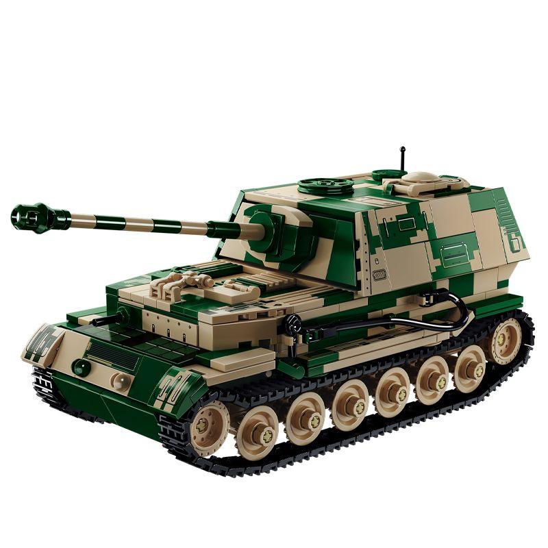 Ferdinand Tank Destroyer Heavy Tank Soldering Model Building Set for Boys with Tracks and Armored Vehicle Toy 66059
