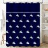 Ocean Turtle Shower Curtain Navy Blue With White Turtles Waterproof Fabric Bathroom Decor For Home Bath