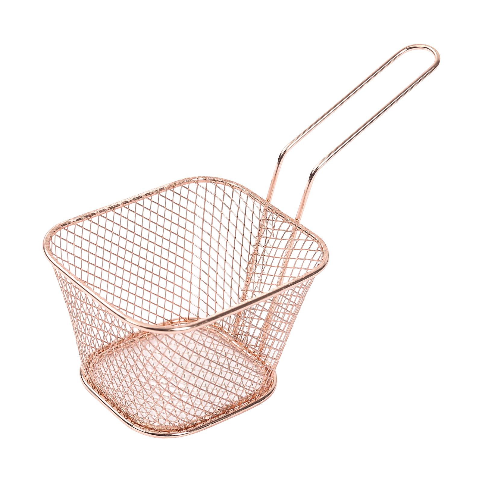 

Многофункциональная сетчатая корзина-дуршлаг сетка роскошное золото пропаривание промывание процеживание жарка корзина французского шеф-повара слив волшебная корзина кухонный гаджет розового золота