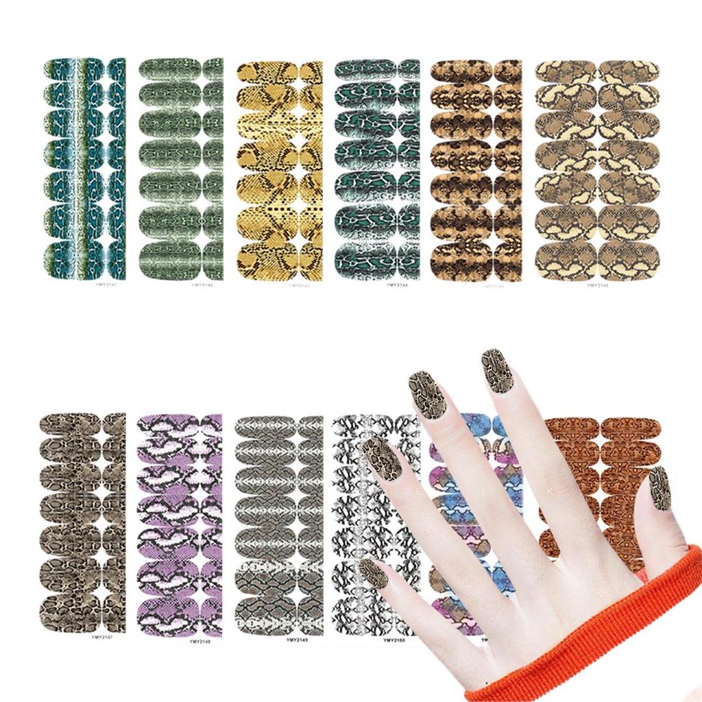 Snake Pattern Waterproof Nail Stickers, European & American Style, Long-Lasting Decals (YMY2141-2151)