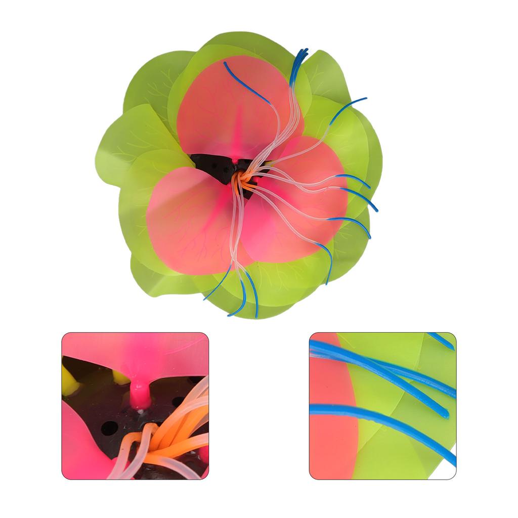 Fish Tank Ornaments Silicone Glowing Naturally Lotus Plants Aquarium Decoration for Fish Tank Yellow