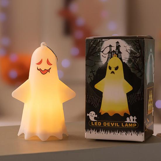 Halloween Spøkelseslys Skummelt Spøkelsesdekorasjon Lysende Spøkelsespynt Hengende Lys for Bord Kaminhylle Veggdekorasjon