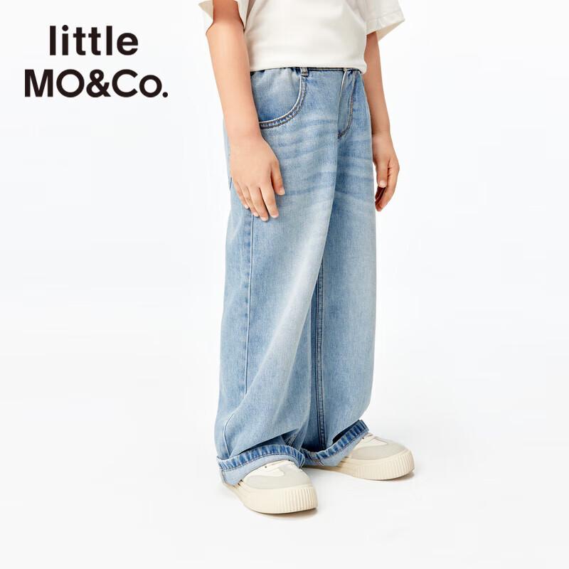 little MO&Co. Kids Unisex Elastic Waist Straight Denim Jeans 120 (120/53)