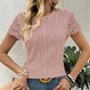 Spring/Summer European and American Fashion Women's Round Neck Hollow Short Sleeve Round Neck T-shirt Top