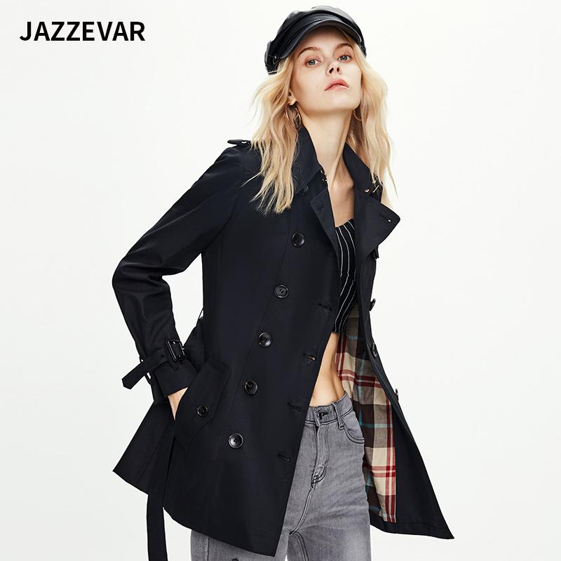 Feminine Slim Short Double Breasted Windbreaker Slim Jacket