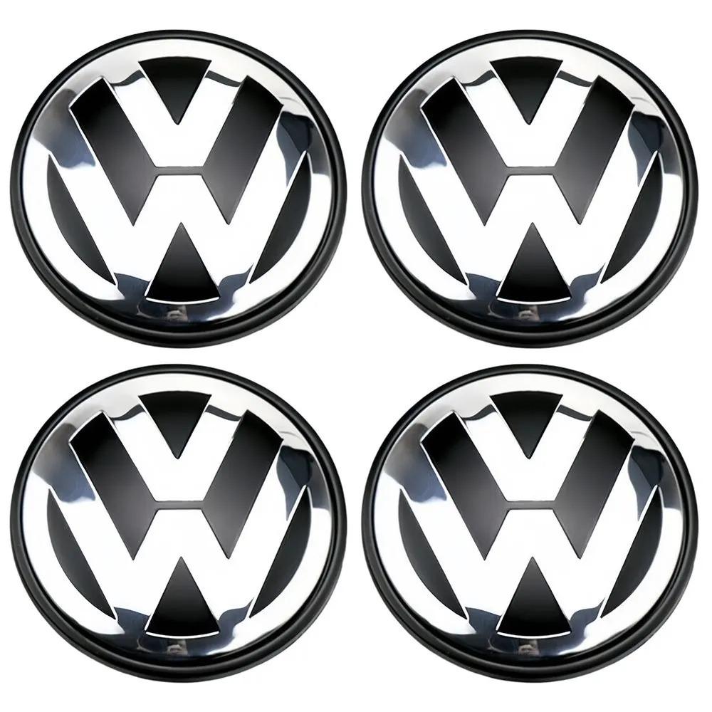 BFPQY1 VW Car Wheel Center Cap Hub Cover 4Pcs 55mm 60mm 56mm 65mm 70mm For Volkswagen Rline R Golf Passat Polo Arteon Jetta
