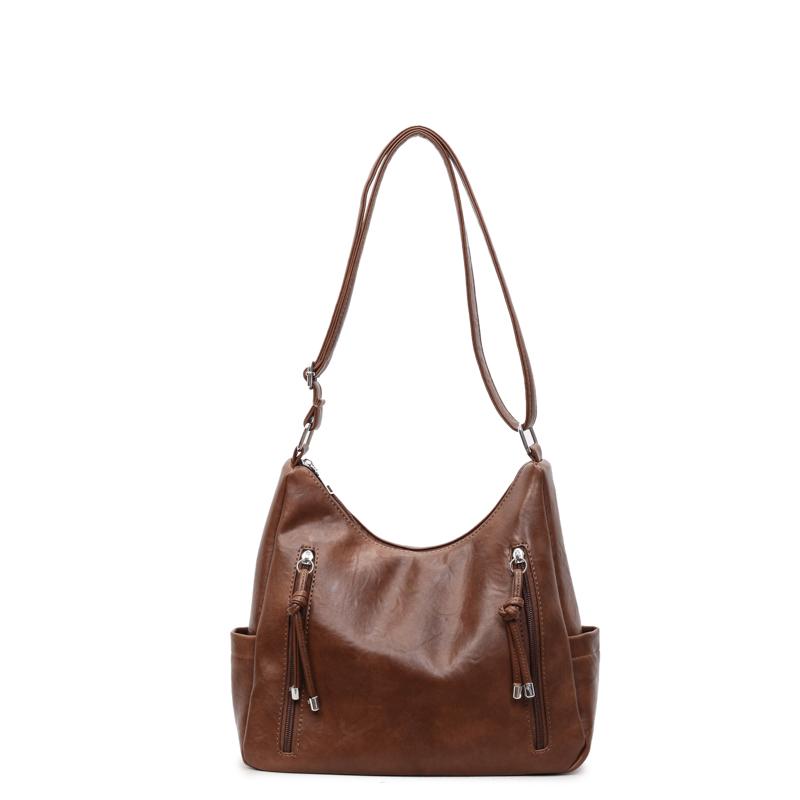 PU Zipper Fashi Tote Bags High Quality Large Capacity Versatile 2026 New Bags for Women Autumn Commuting Shoulder Bags