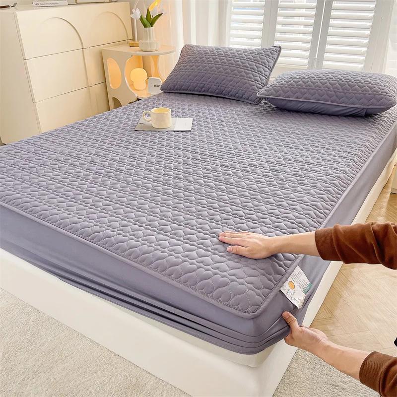 New Class a Waterproof Quilted Fitted Sheet Three-Piece Antibacterial Septate Mattress Protective Cover