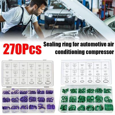 270Pcs 18 Sizes Universal Car Air Conditioning HNBR O Rings Car Auto Repair Tools Rubber Air Conditioning Refrigerant Set