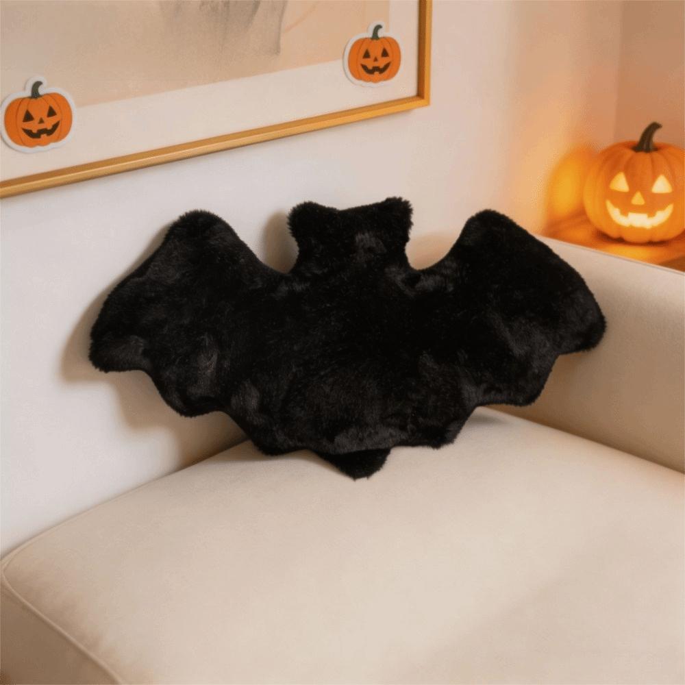 Fluffy Surface Halloween Bat Throw Pillow Non-shedding Bat Plush Toy Bat Sofa Cushions Gift