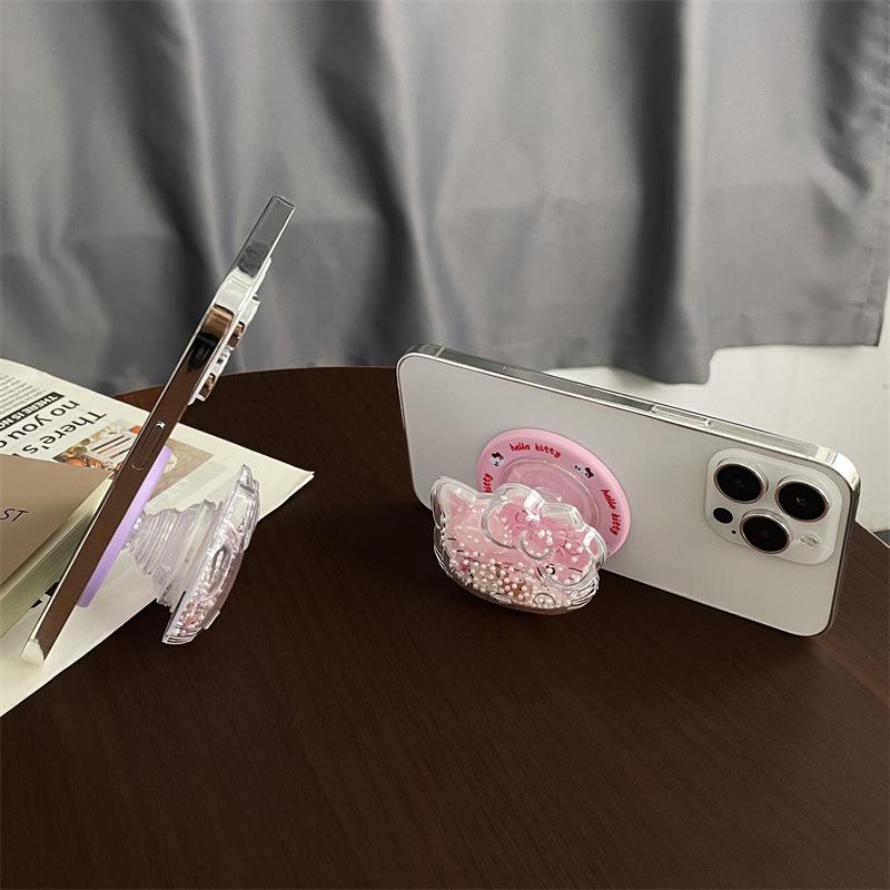 Magnetic Cartoon Pearl Shaker Bracket for MagSafe: Strong Desktop Holder, Retractable