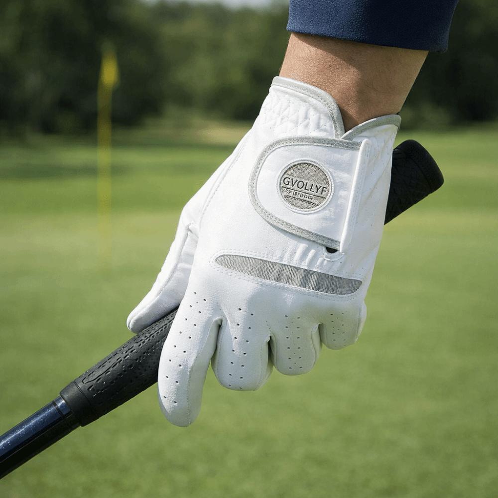 White Color Golf Glove Detachable Marker Breathable Fabric Breathable Golf Gloves Lightweight Design Micro Soft Fabric