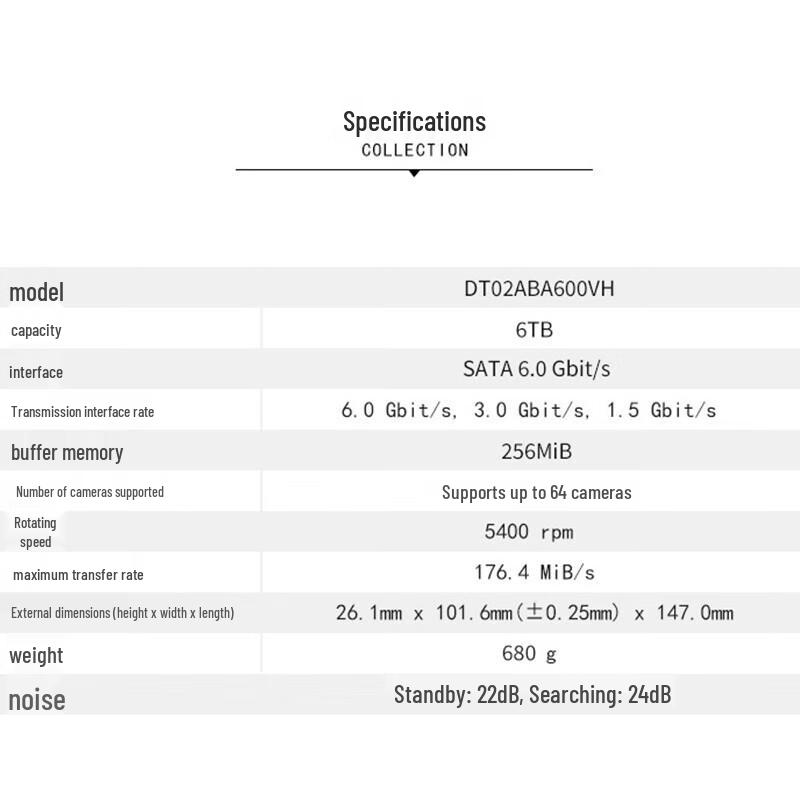 Toshiba 6TB SATA 5400RPM Surveillance Hard Drive