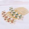 Elegant Korean Seven-Tooth Rhinestone Hair Comb Clip for Women