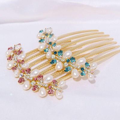 Eleganter koreanischer siebenzinkiger Strass-Haarkamm-Clip für Damen