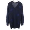 FRAY I.D Alpaca Blend Rose Pattern Long Sleeve Knit One Piece F Navy Women Used