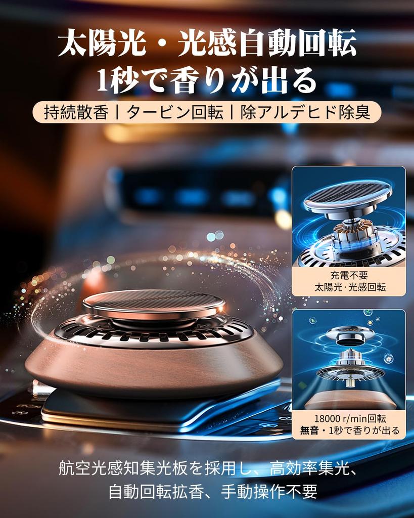 Car Air No Charging Rotating Fragrance Release In 1 Silent Circulating High Temperature Dual Mode Incense Included with 2 Zelkova Luxury Car Suitable