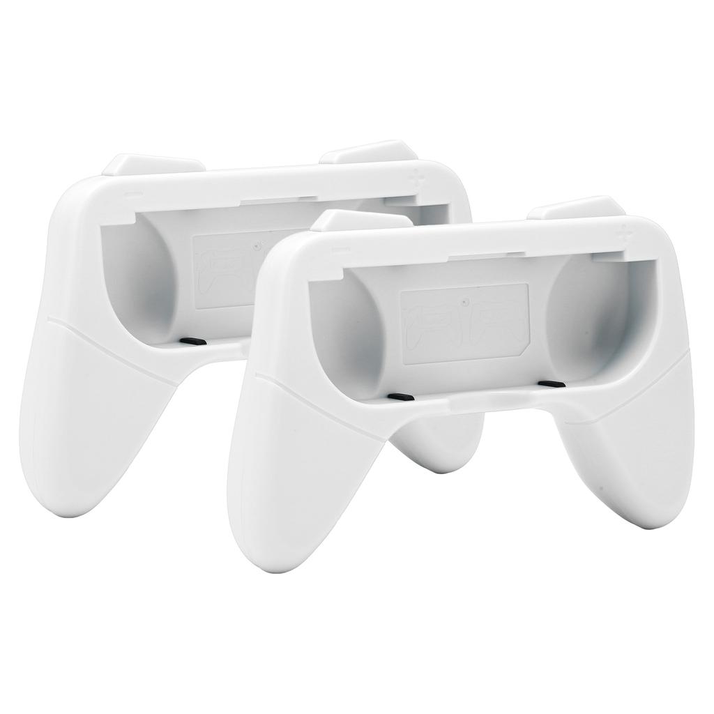 Hand Grip Wear Resistant Comfort Handle Kit with 2 Protection Pad for Switch OLED ControllerWhite
