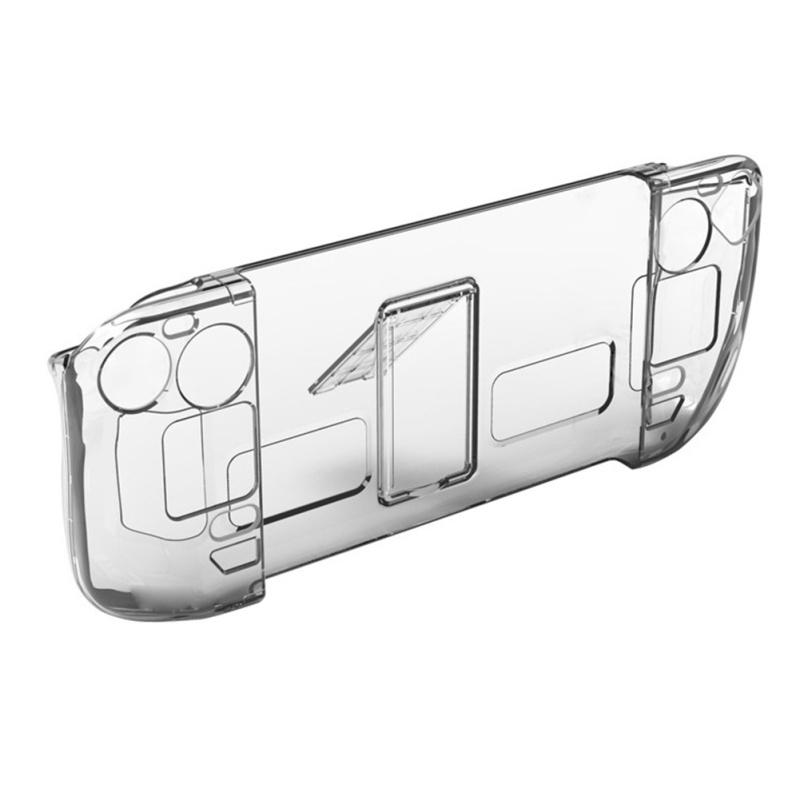 Hard Protective Case Transparent Split Crystal Shell With Stand Compatible For Steam Deck Game