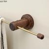 Walnut Wood Metal Towel Rack Bathroom Wall Mounted Storage Rack Wall Shelf Portability Towel Rack Storage Organizer Clothes Hook