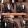 Leather Car Seat Side Hanging Organizer with Tissue Bag Water Cup Holder Mesh Storage Pocket