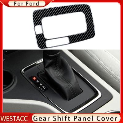 Couvercle de panneau de changement de tête de vitesse de voiture en Fiber de carbone, pour Ford Ranger Everest Endeavour 2015, décoration d'engrenage LHD