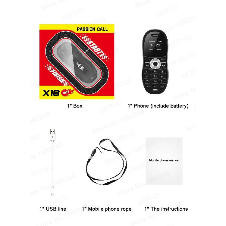 SERVO X18 Car Style Mini Mobile Phone Magic Voice Blacklist Call Recording Bluetooth Dial 2G Super Small Cellphone 2 SIM Standby