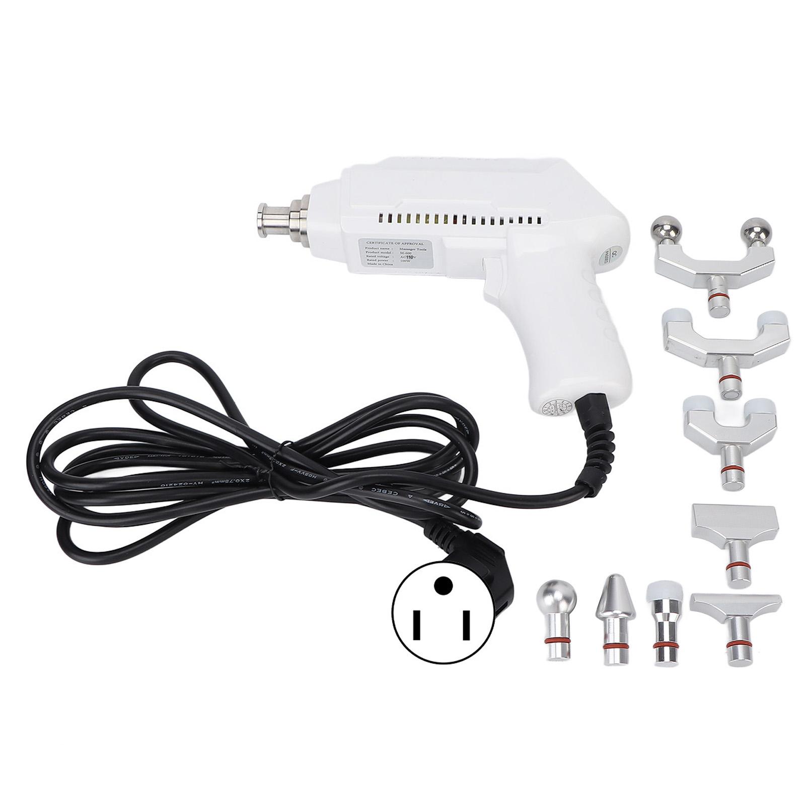 

Электрический хиропрактик для позвоночника, регулируемый, 6 передач, корректор, массажер-пистолет, инструмент для хиропрактики, белый, США US Plug