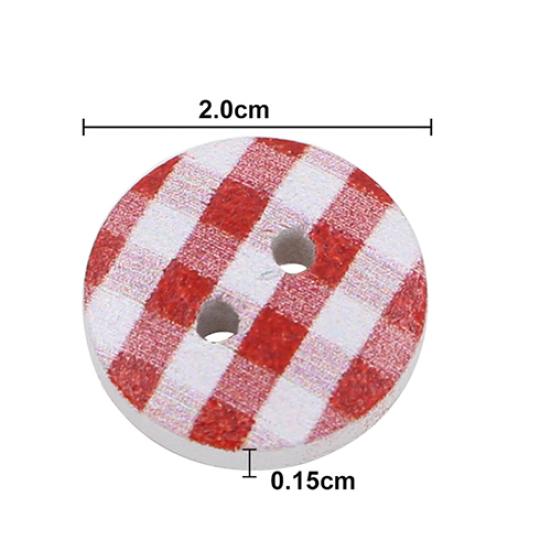 100Pcs Checker Dots Mixed Round Shape Buttons DIY Craft for Scrapbooking