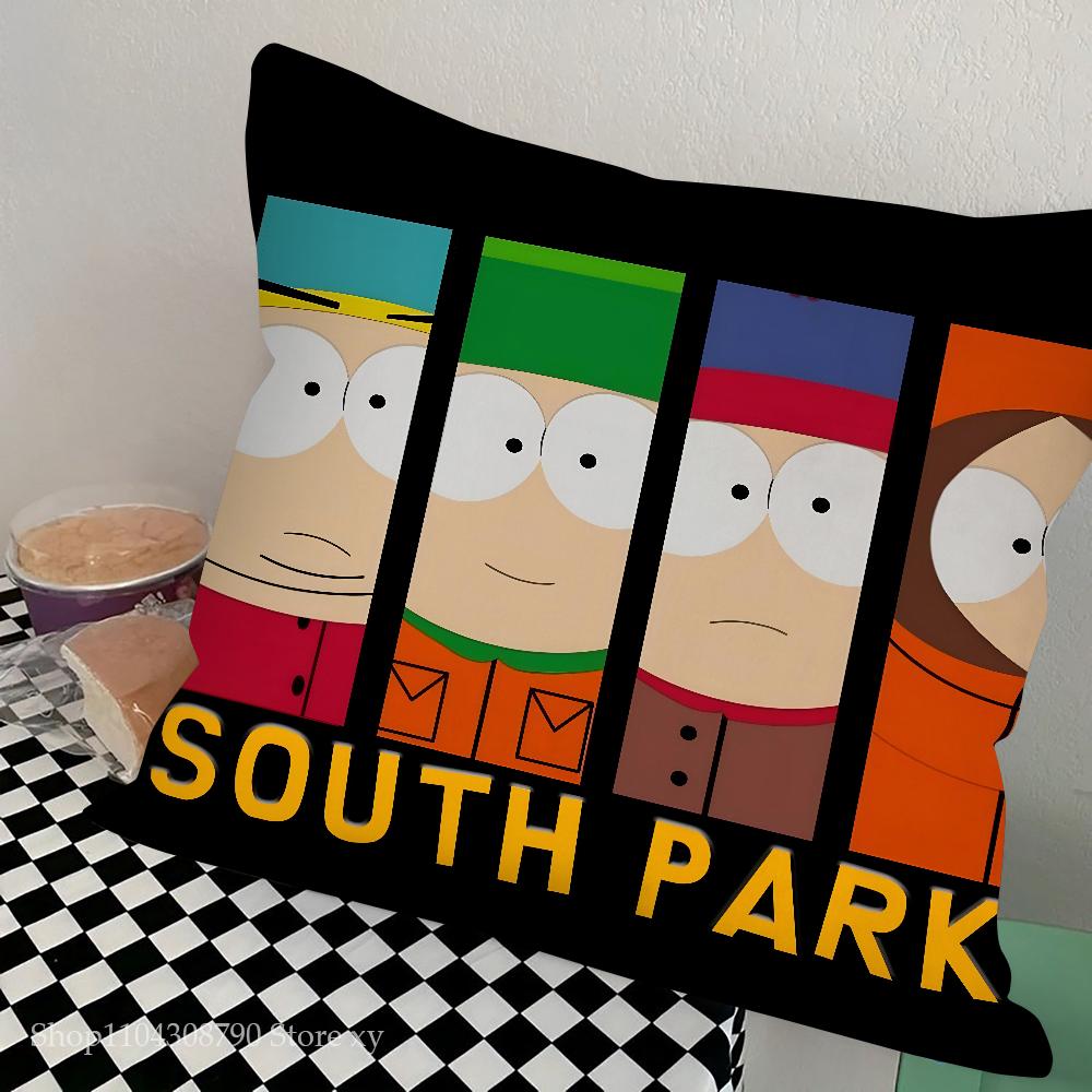 Funny S-South-P-Park Anime Pillow Case Square Pillow Bedroom Sofa Leisure Comfort Cushion Car Living Room Home Decoration