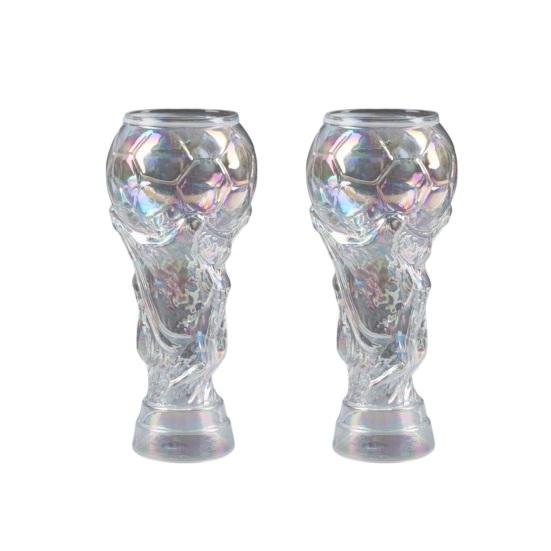 2Pcs Trophy Beer Glass for Fans Large Capacity Soccer Shape Mug Novelty Drinking S 2pcs