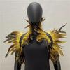 Feather Shawl Cape Costume Cloak With Faux Fur For Performance And Dance Shows