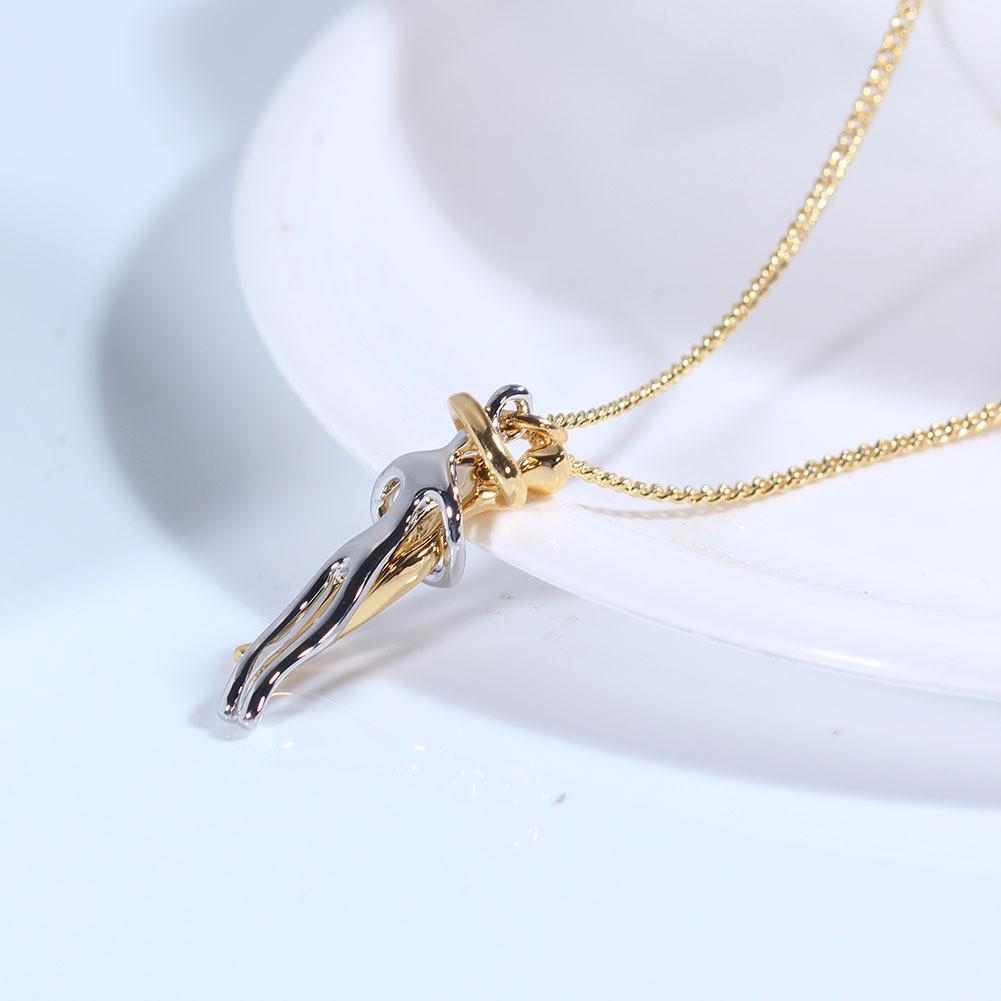 Hug Trendy Unisex Necklace Geometric Style 925 Silver Necklace Pendant