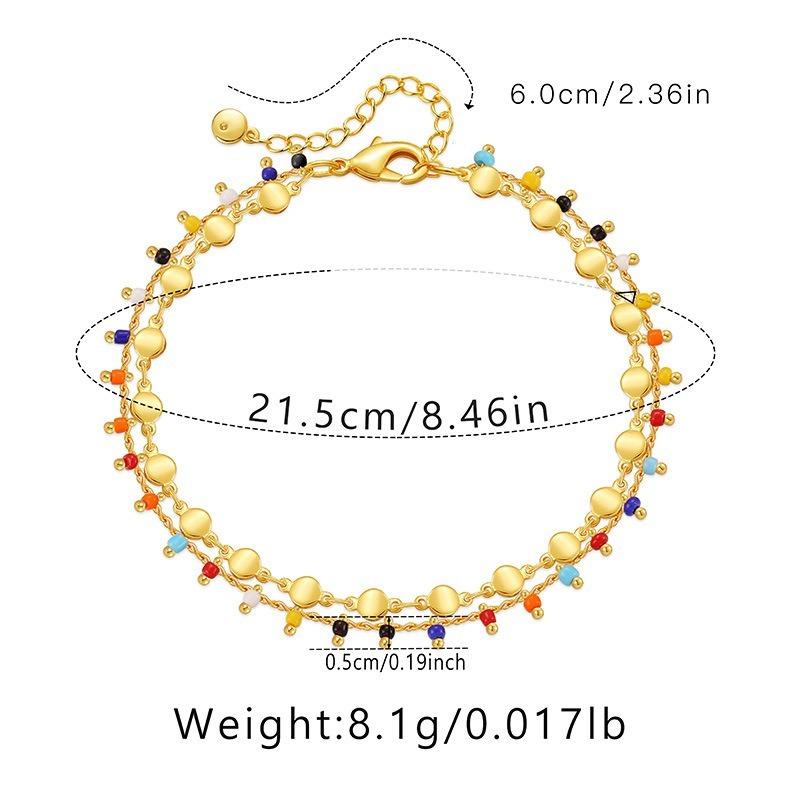 Bohemian Candy Color Rice Bead Ethnic Style Exotic Anklet For Women