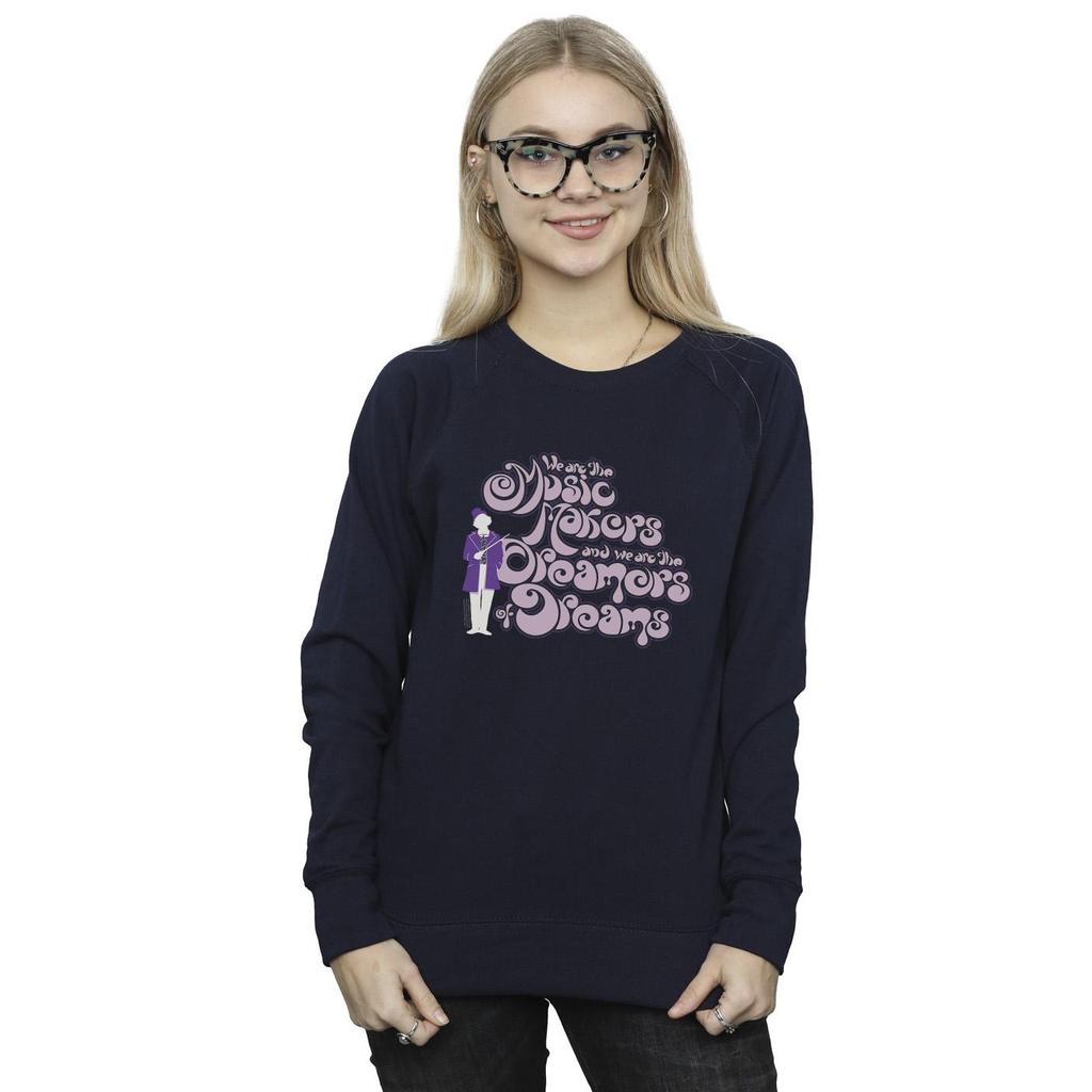 Willy Wonka Womens/Ladies Dreamers Text Sweatshirt