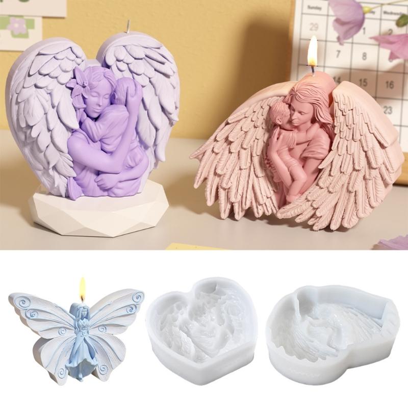 Wing Heart Silicone Candle Molds Butterfly Shape Silicone Molds for Epoxy Resin Candle Soap Chocolate Fondant Molds