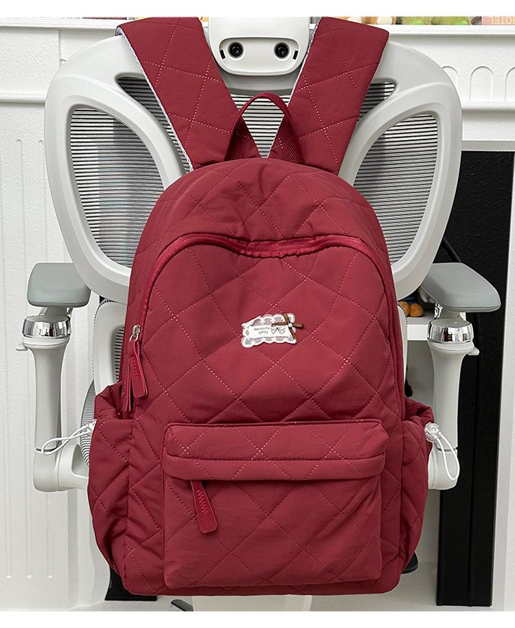 Schoolbag new ins style men's and women's solid color backpack junior high school campus light schoolbag fashionable simple large capacity backpack