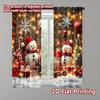 2 st 2D plattryck God Jul Populära Gardiner Jul1 Maskintvättbar Textil Utan El Festlig Högtid