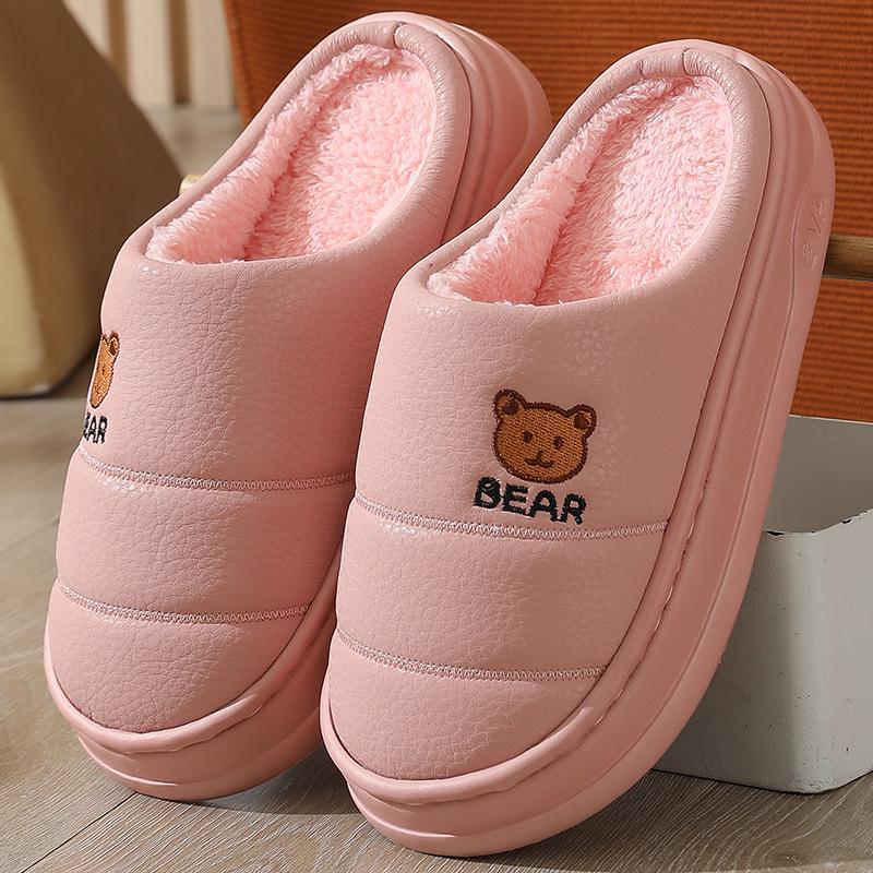 Winter Cotton Slippers for Men and Women: Non-Slip, Thick-Soled Home Slippers for Indoors