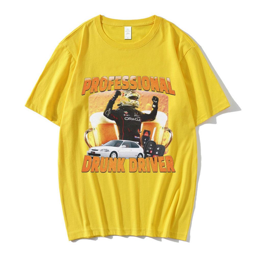 Professional Drunk Driver Funny T-Shirt Men's Women Fashion Soft Short Sleeve T-shirts 100 Cotton Casual Oversized T Shirts