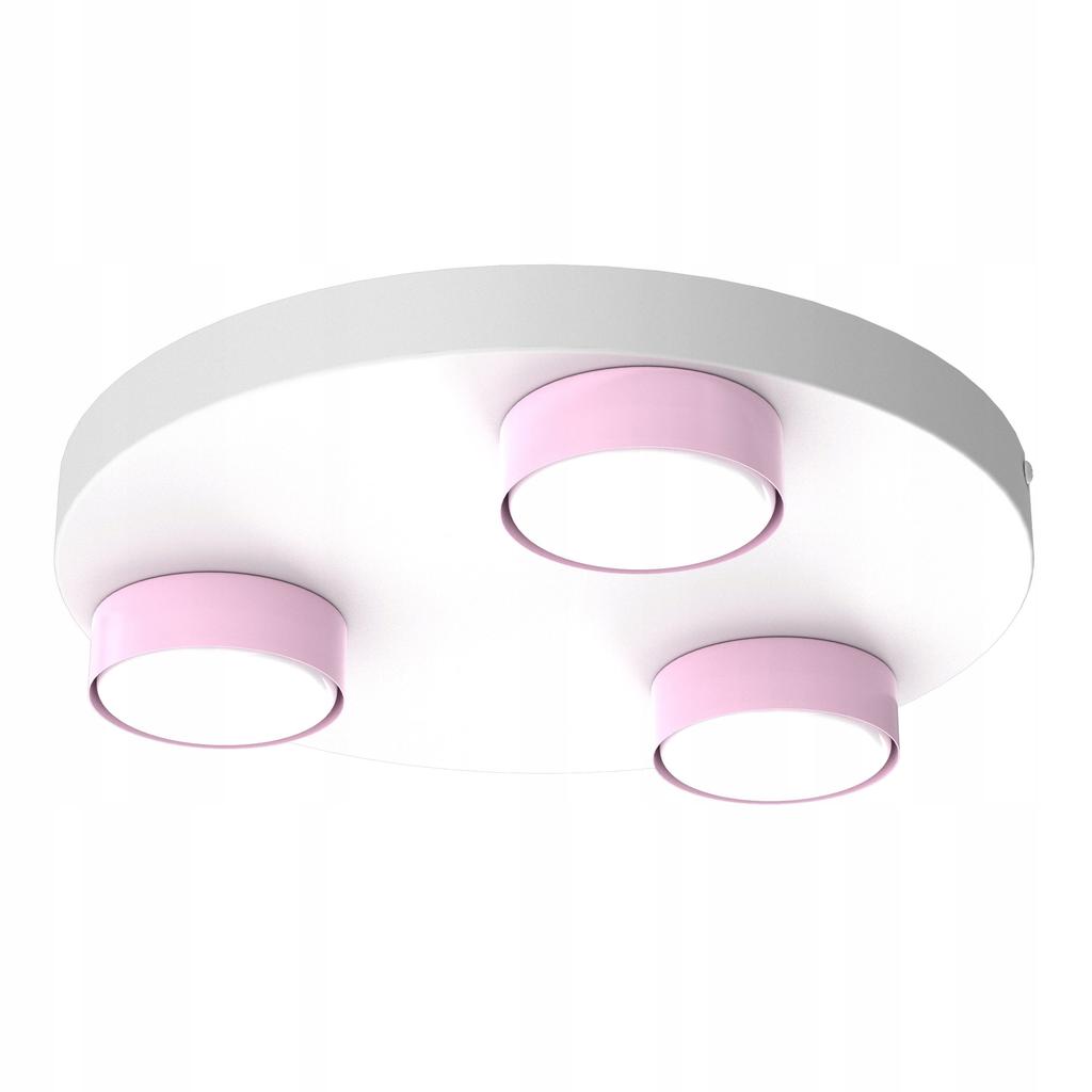 Lampa 3 punktowa sufitowa led plafon koło pastele
