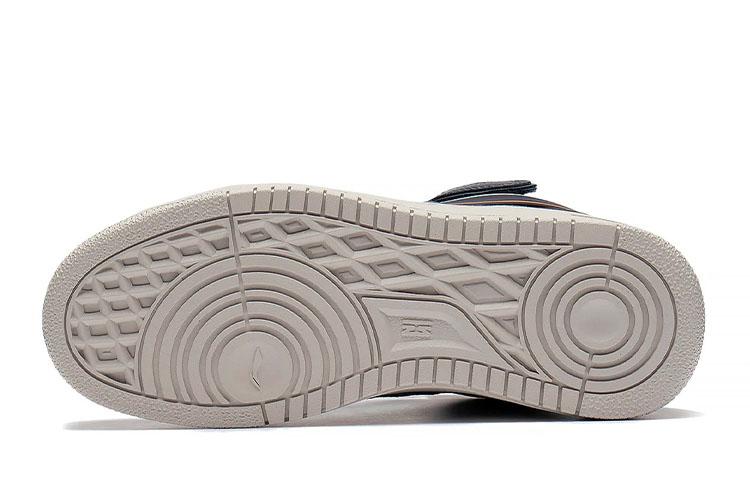 Li Ning Comfortable Slip Resistant Abrasion Resistant Mid top Skateboard Shoes Blue Kids' YKCS154-1