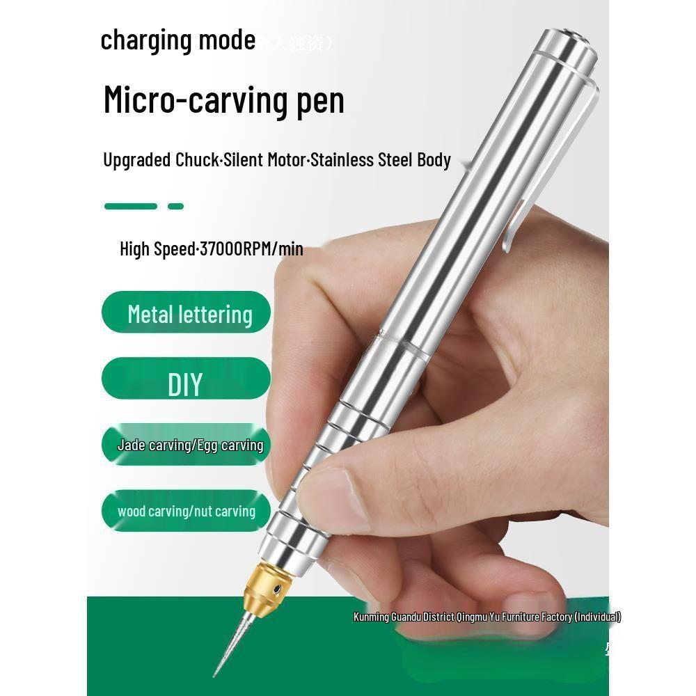 Compact Laser Engraving Pen for Nameplates and Metal, Jade, Olive Pit, and Carving