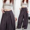 Uncle Radish Purple Scimitar Pants Women's Autumn and Winter New High Waist Loose Casual Pants Versatile Skinny Scissors Wide Leg Pants