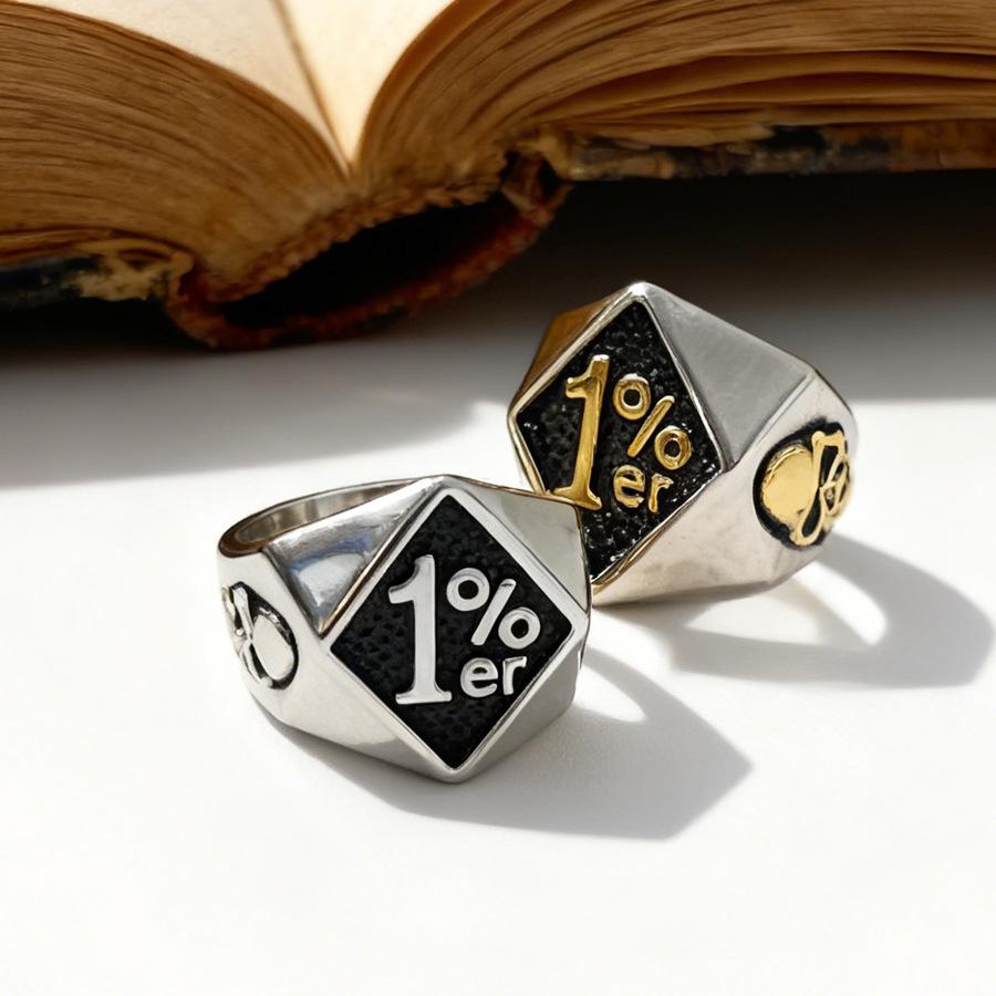 European-American Geometric Motorcycle Ring - Retro Unisex Finger Accessory