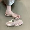 French Gentle Cross with Open-toed Sandals Women's Summer Temperament Square Head Fashion Niche Drag