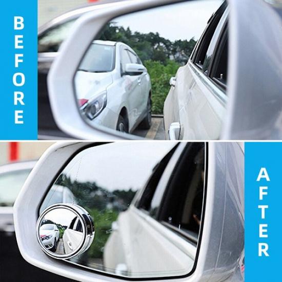 2x Car Blind Spot Mirrors Adjustable Round HD Glass Convex Side Rear View Mirror