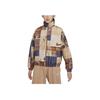 Nike Sportswear Plaid Patchwork Loose Stand Collar Long Sleeve Cotton Jacket Women Jackets Dark-Fossil-Brown FV3975-282
